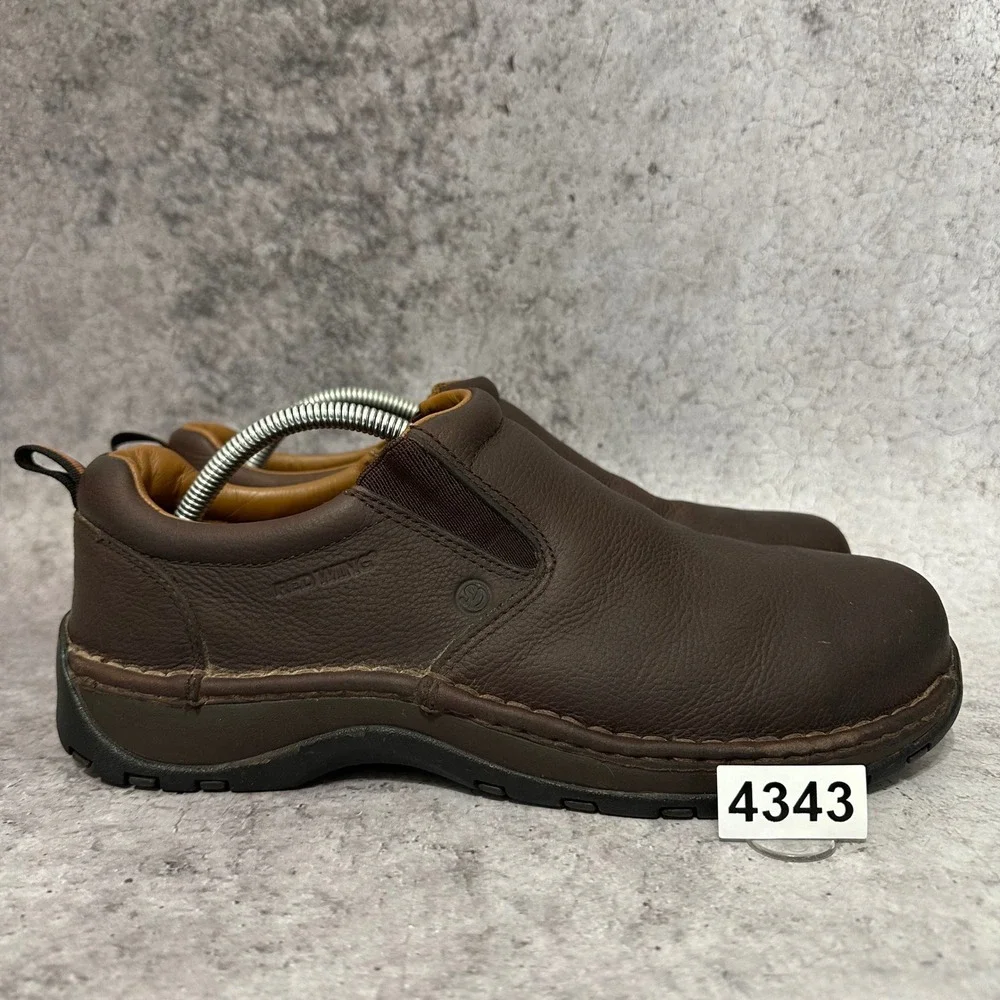 Red Wing StitchMax Slip-On Mens 10 Brown Safety Toe Work Shoe 6702 Aluminum Toe